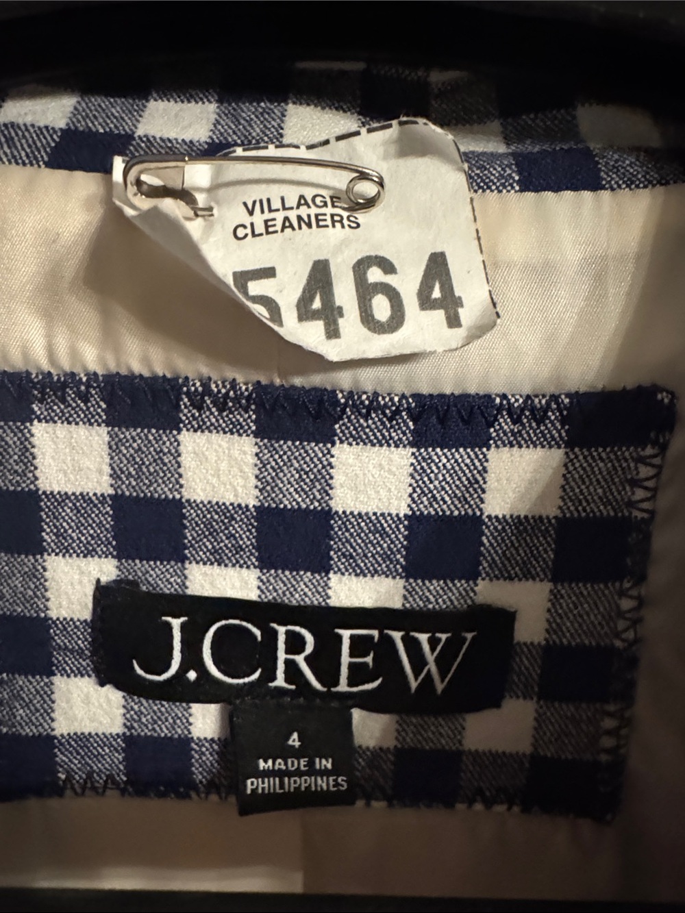 J. Crew Navy and White Gingham Blazer & Trouser Set. - Picture 3 of 8